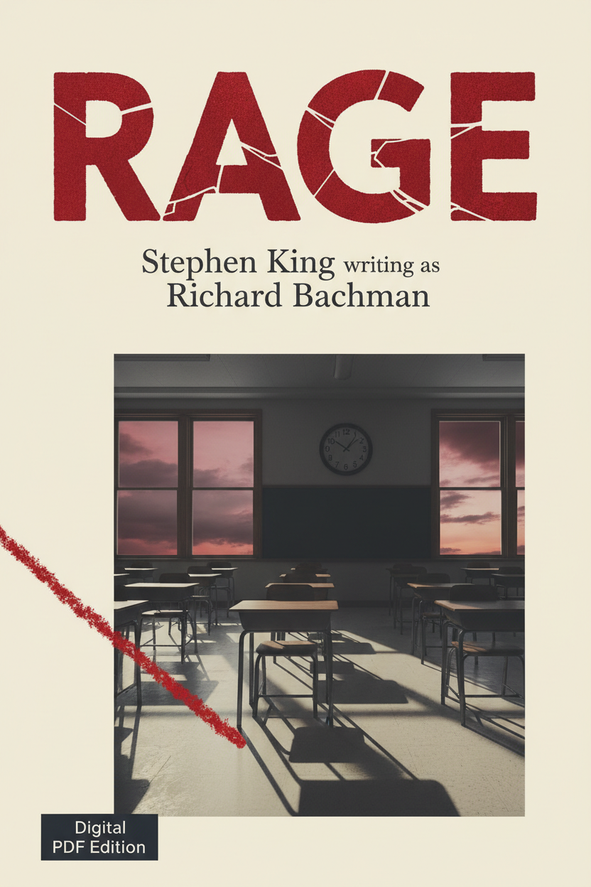 Original Rage digital PDF ebook cover by Stephen King writing as Richard Bachman