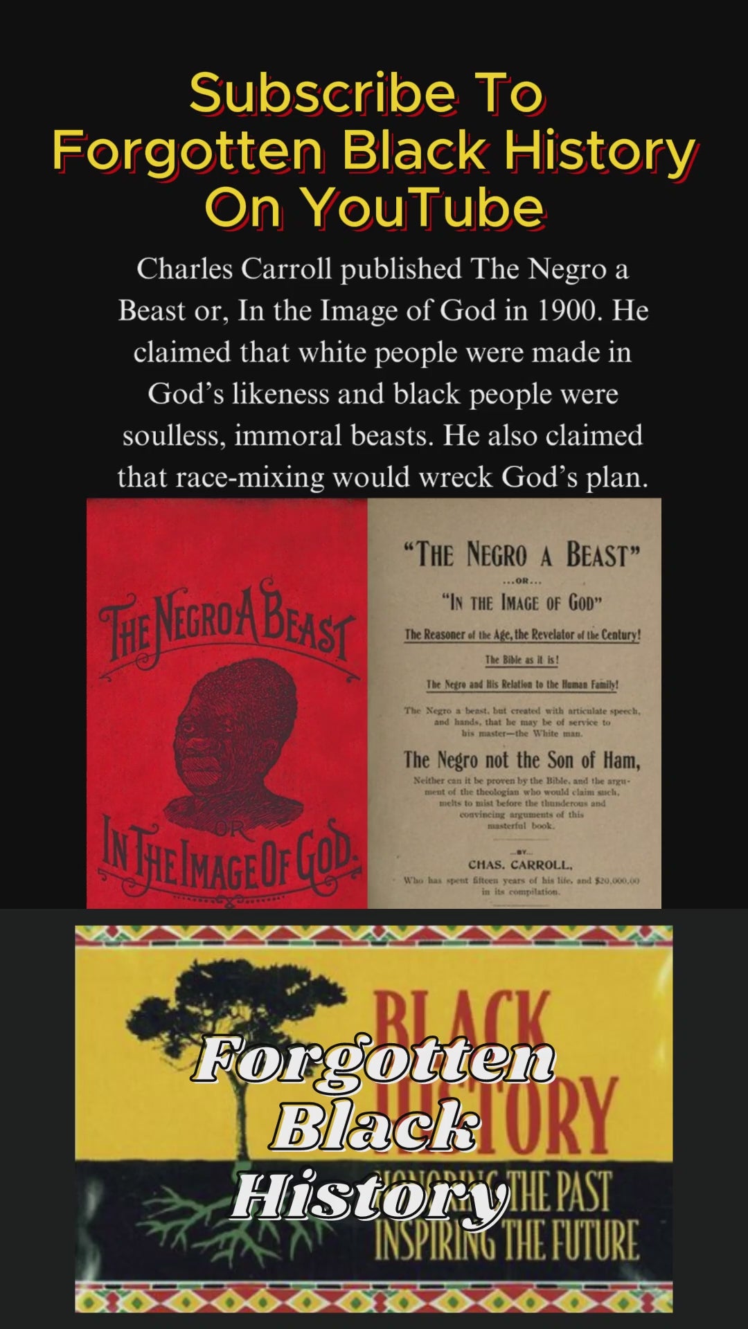 The Negro a Beast; or, In the Image of God | Charles Carroll RARE